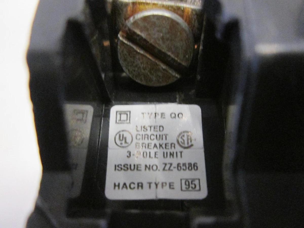 Used Square D, Type QO Circuit Breaker, 15A, 3 Pole, Used