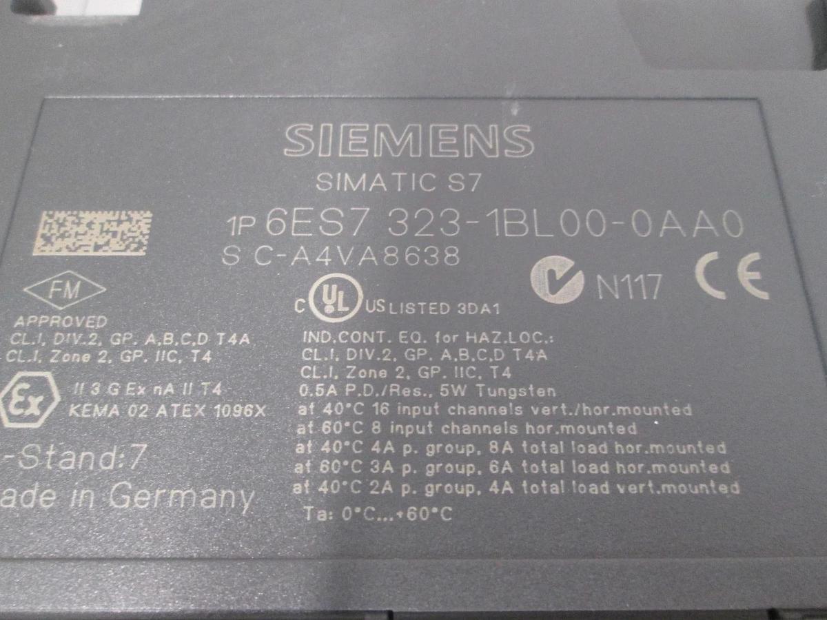 Used Siemens, Simatic S7, 6ES7 323-1BL00-0AA0, Digital Combination Modu Used,Lot of 2