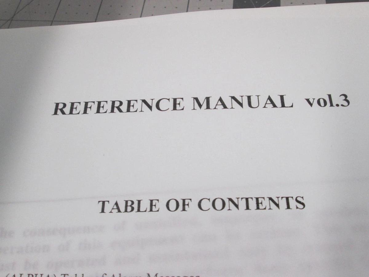 Used TEL Tokyo, ALPHA-8S, Reference Manual VOL. 3, Used
