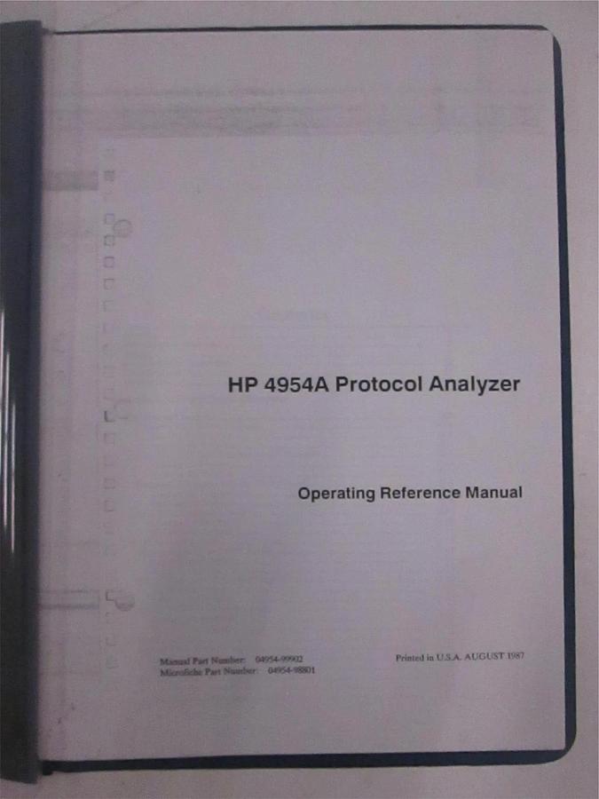 Used HP 4954A Protocol Analyzer Operating Reference Manual, Used