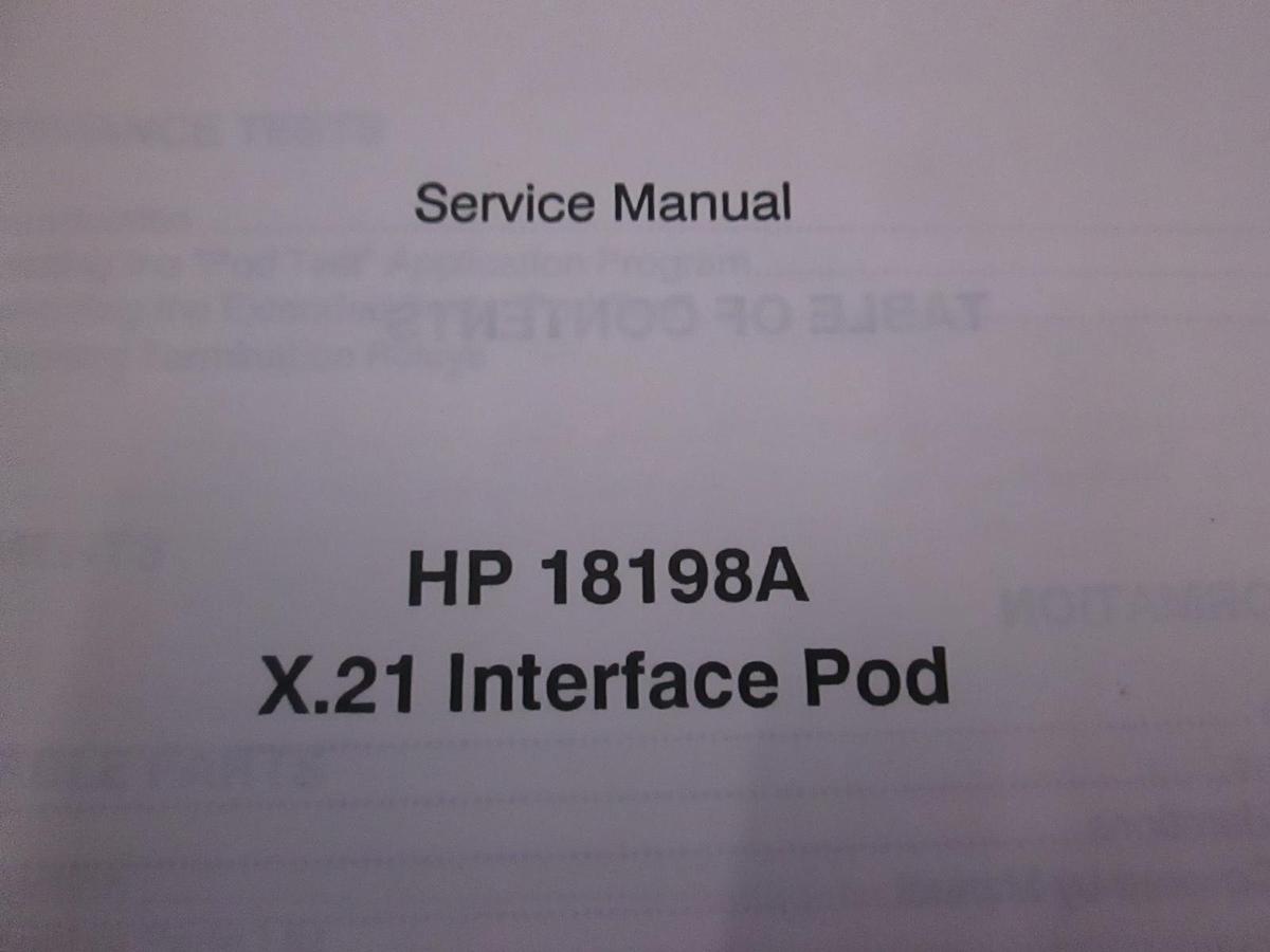 Used HP Model 18198A X.21 Interface Pod Service Manual, Used