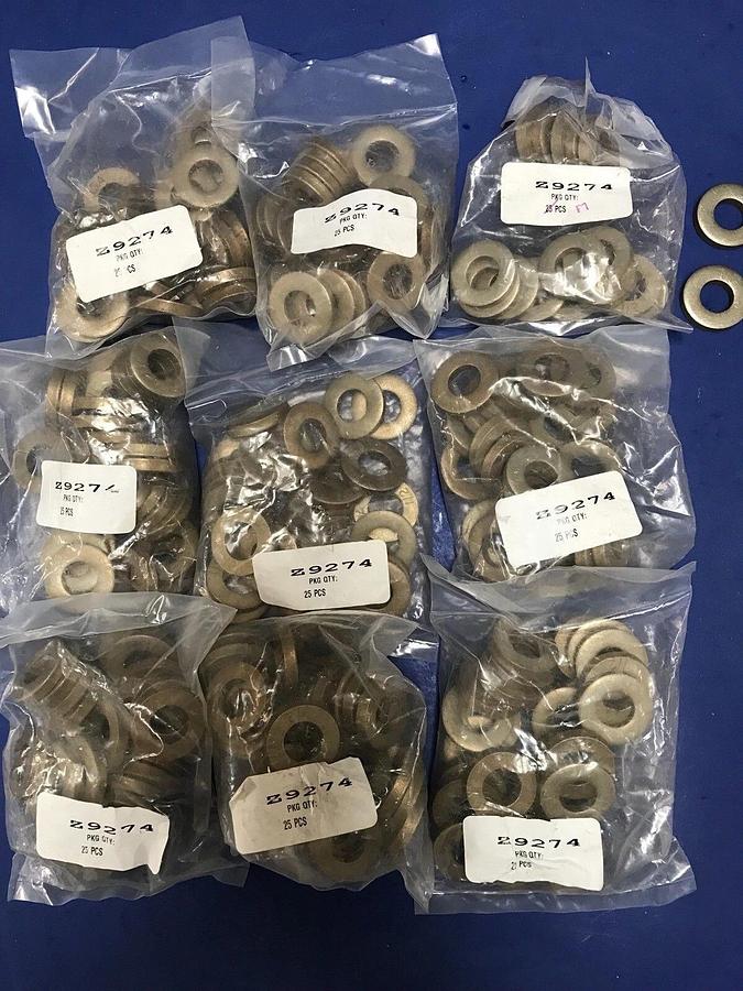 Used Z9274 Flat Washer, Yellow Zinc, for 1/2" Screw, Lot of 417