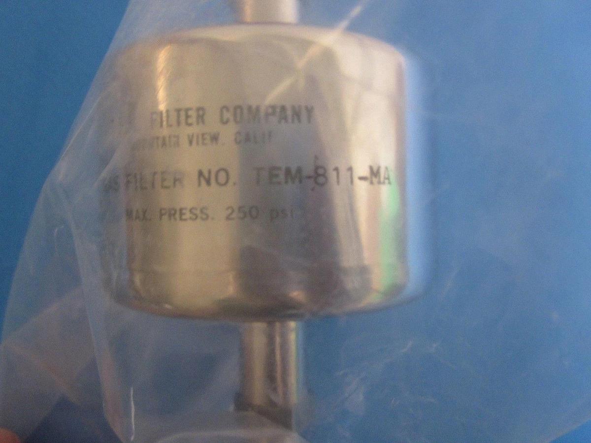 T.E.M. Gas Filter TEM-811-MA, 1/4" Compression Seal, Teflon Membrane