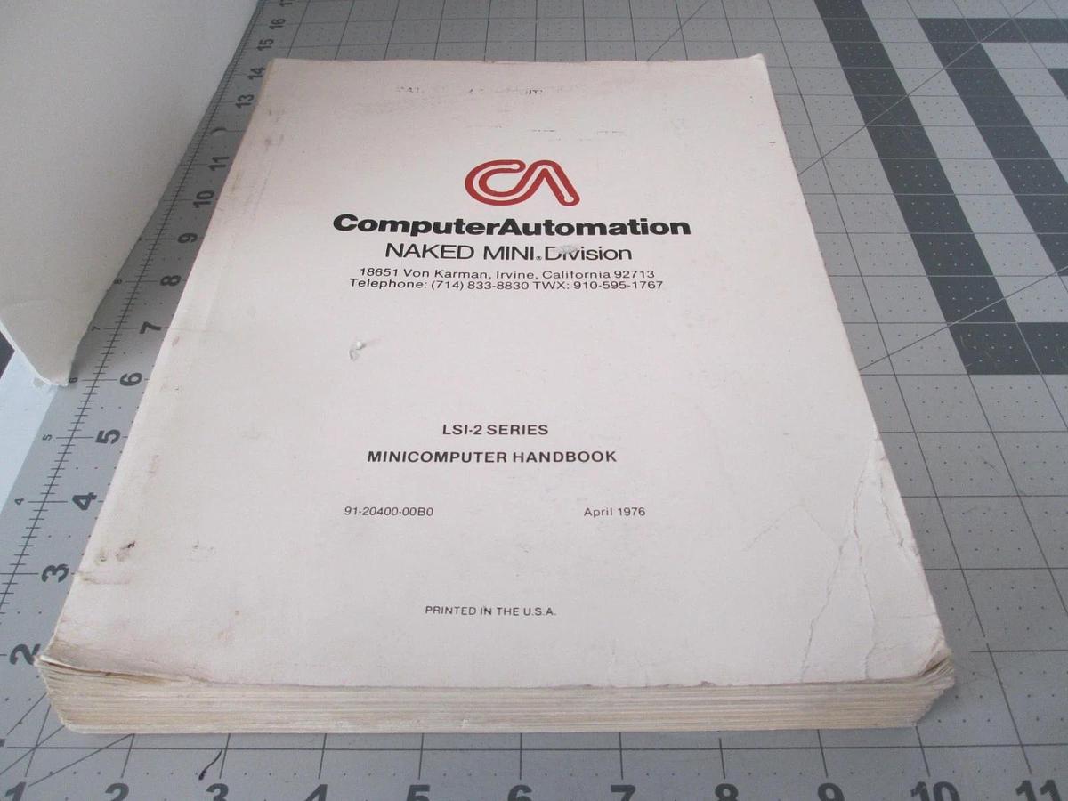 Used Computer Automation, LSI-2 Series, Minicomputer Handbook, 91-20400-00B0, Used