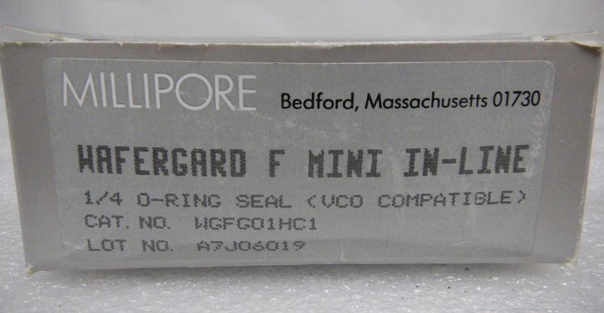 Millipore WGFG01HC1 Wafer Guard Filter, 1/4" O-Ring Seal VCO Compatible, NEW