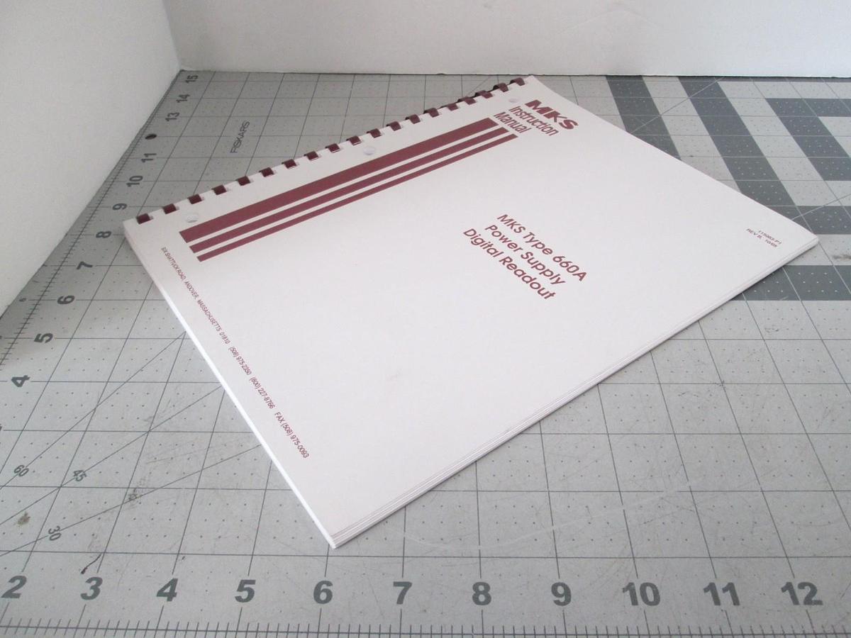 Used MKS, Type 660A, Power Supply Digital Readout Instruction Manual, Used