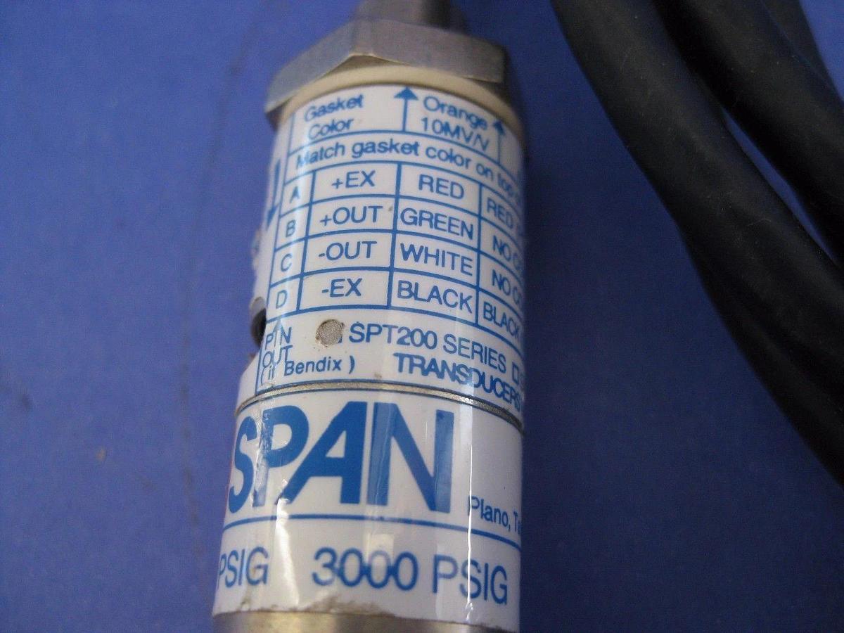 Used SPAN Pressure Transducer, SPT-200, 1/4" Male VCR, 3000 psi, Used