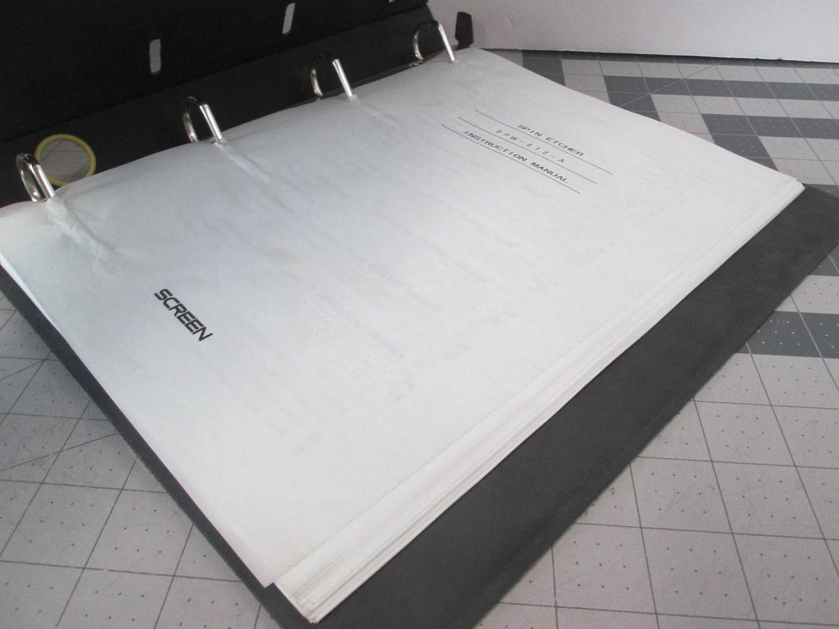 Used Screen, SP-W612, Spin Etcher, Instruction Manual, Used