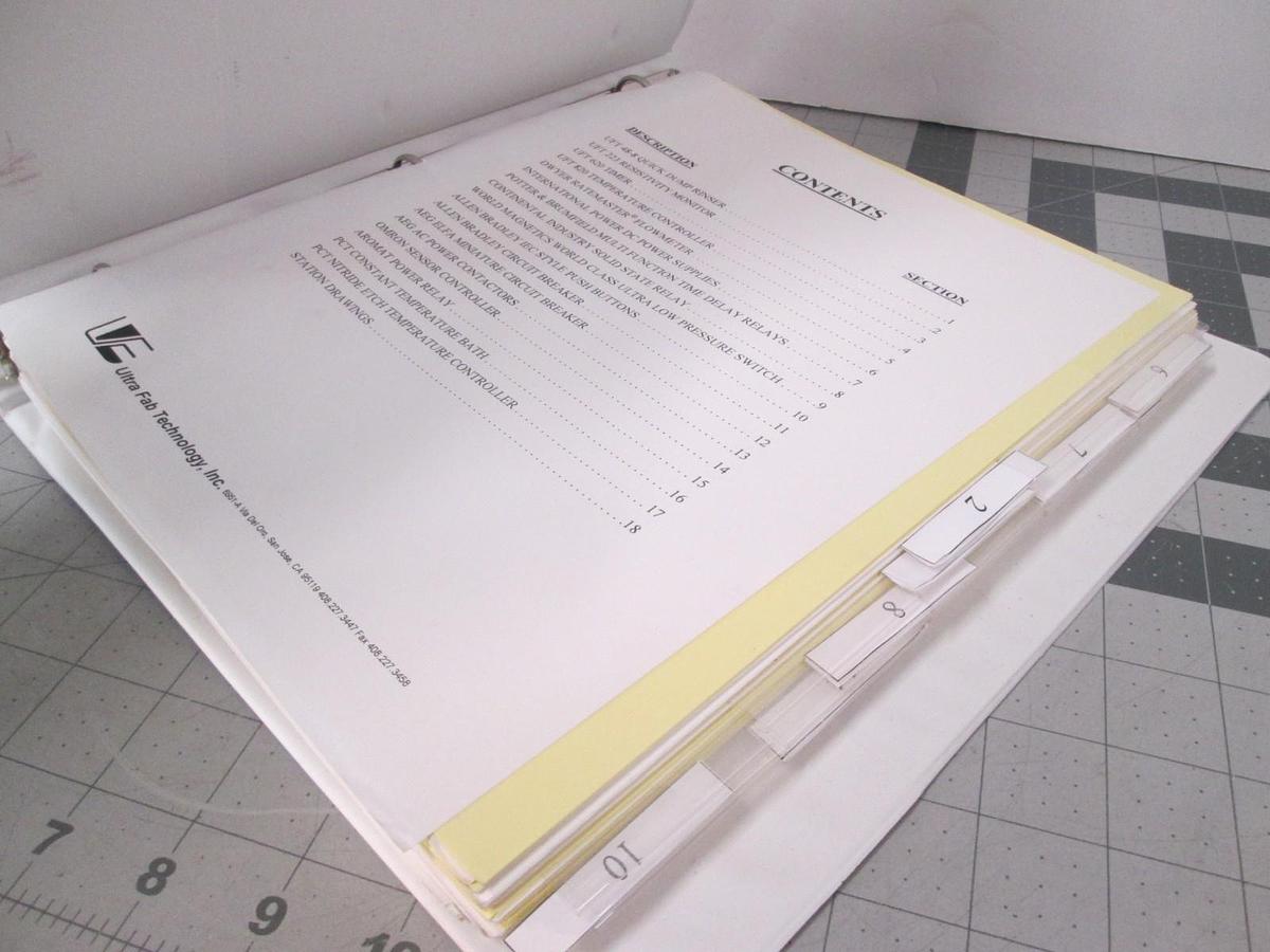 Used Ultra-Fab, Motorola, Nitride Wet Etch System, Front Access Station, User Manual