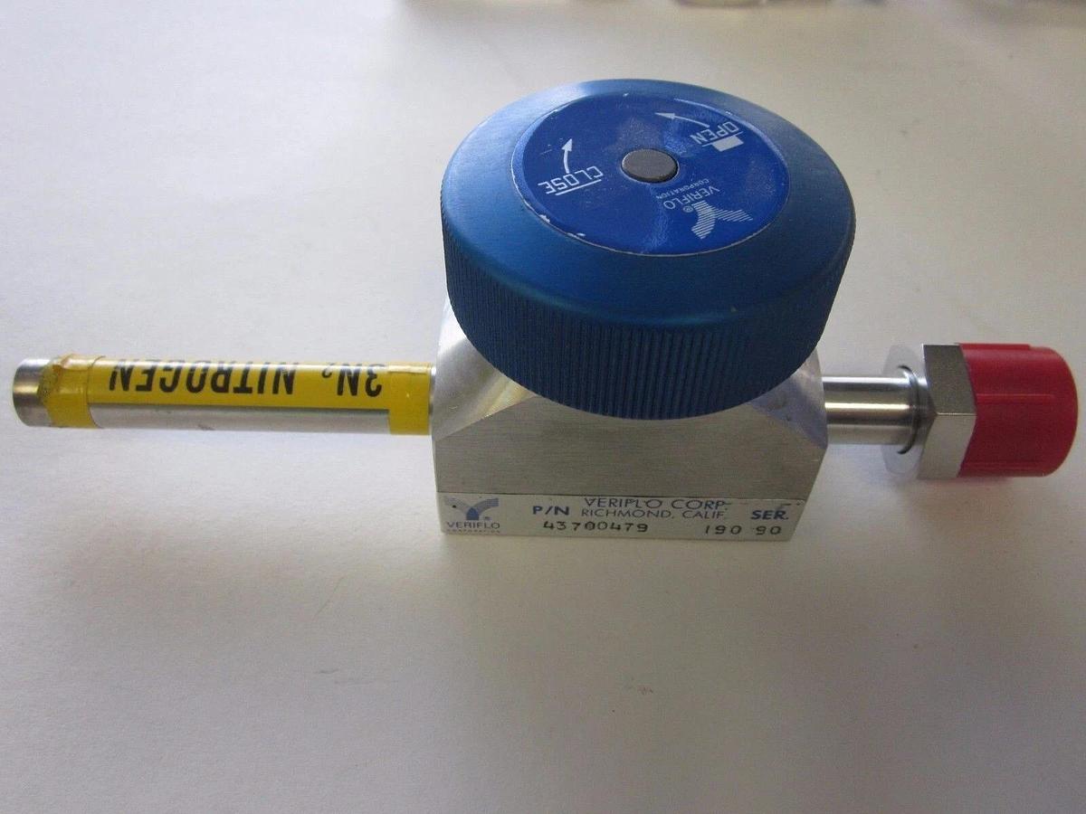 Used Veriflo 43700479 High Flow Valve, High Purity, 1/2"Tube x 1/2"FVCR, 250 psi