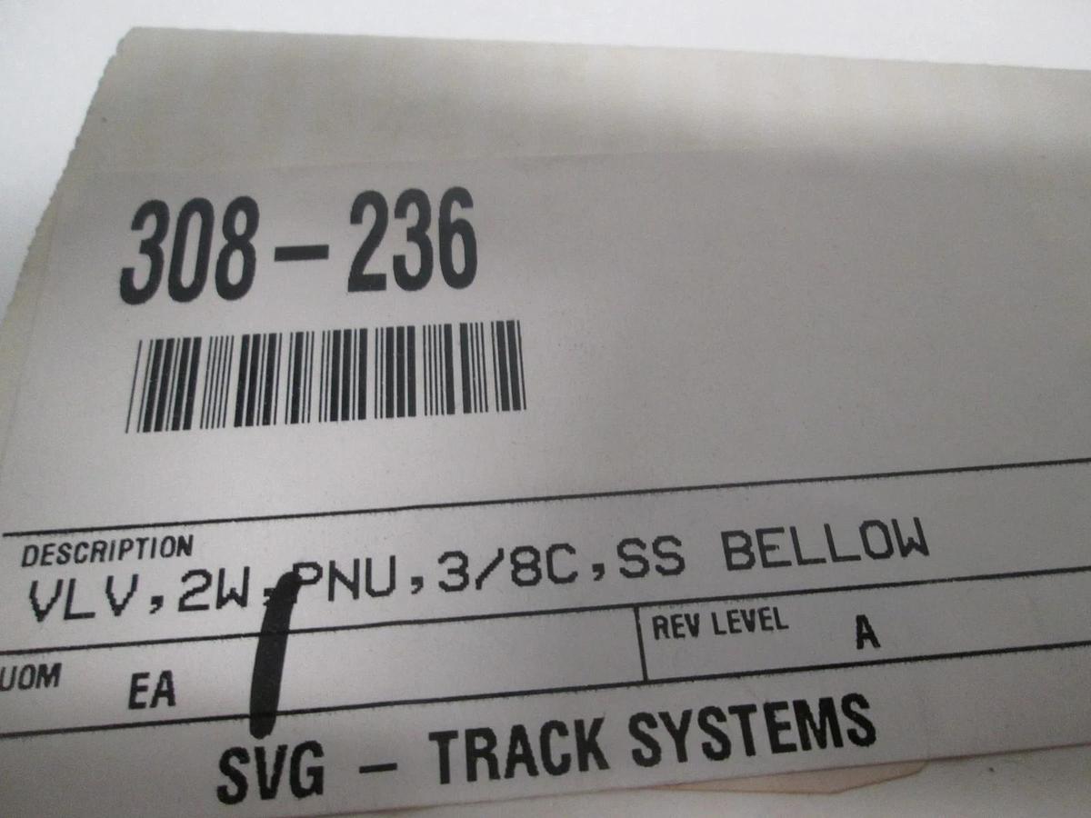 Parker, 2 Way Pneumatic Valve, 6A-P6K-11ACL-SSV,3/8C Stainless Steel Bellow, New