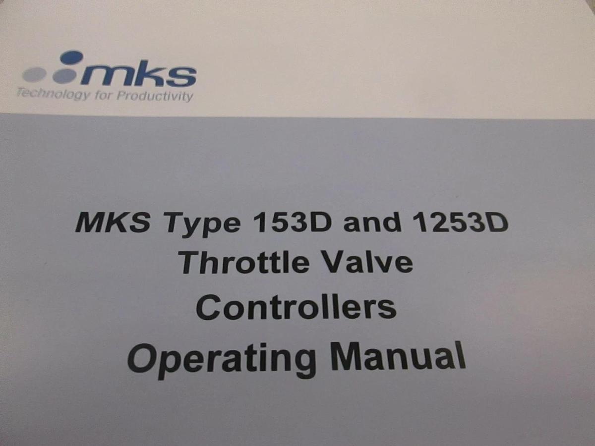 Used MKS Type 153D and 1253D Throttle Valve Controller Manual, 115714-P1, New