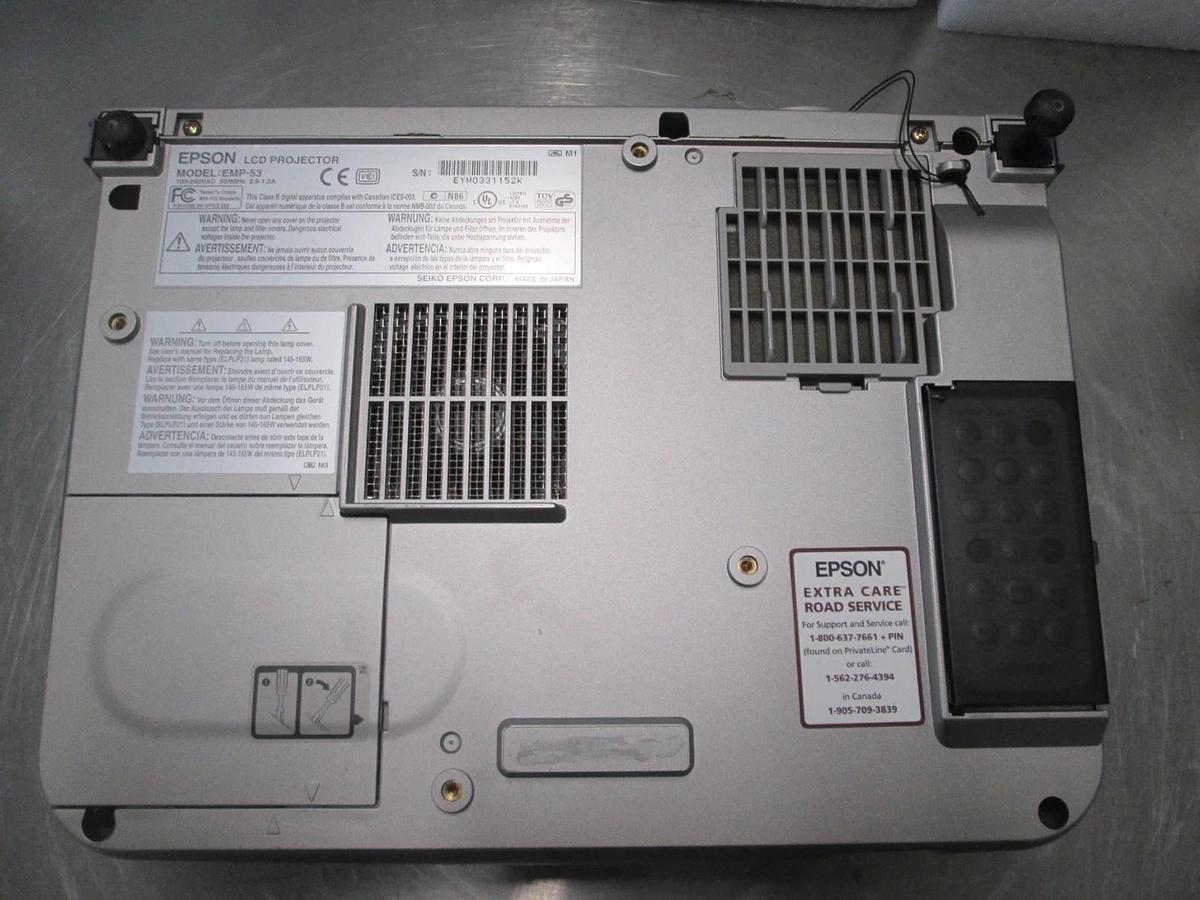 Used Epson, Model EMP-53, LCD Projector w/ Remote, 100-240v, Used