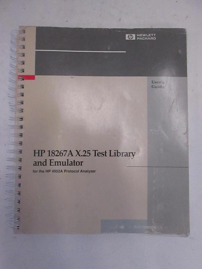 Used HP 18267A X.25 Test Library and Emulator for HP4952A User's Guide, Used