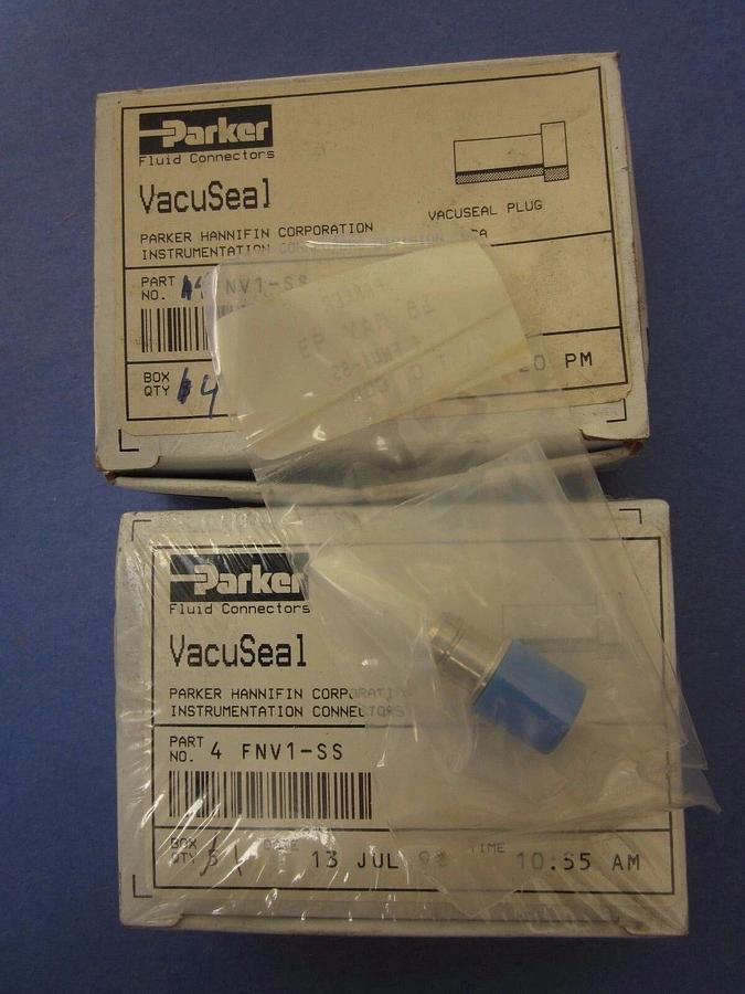 Used PARKER  VacuSeal 1/4" Plug 4 FNV1-SS - LOT of 4