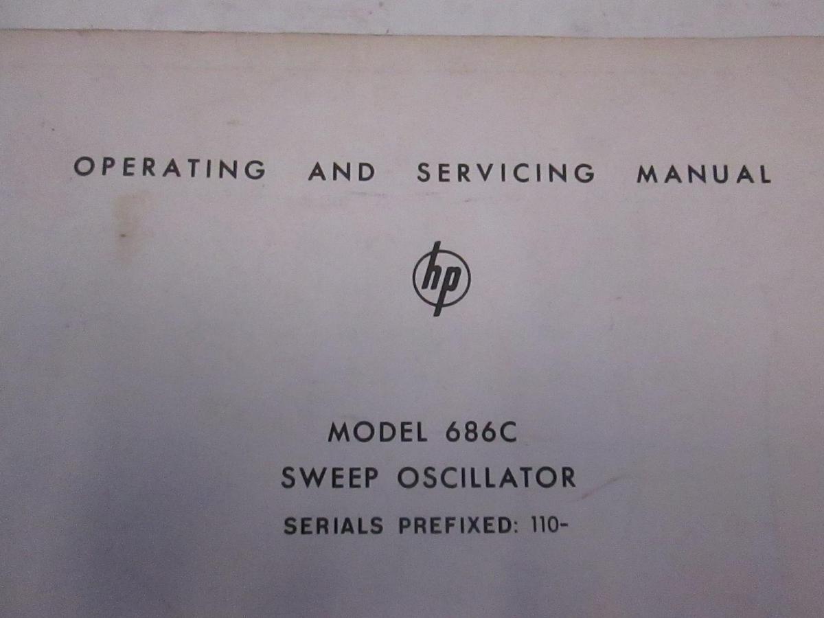 Used HP Model 686C Sweep Oscillator Operating and Service Manual, Used