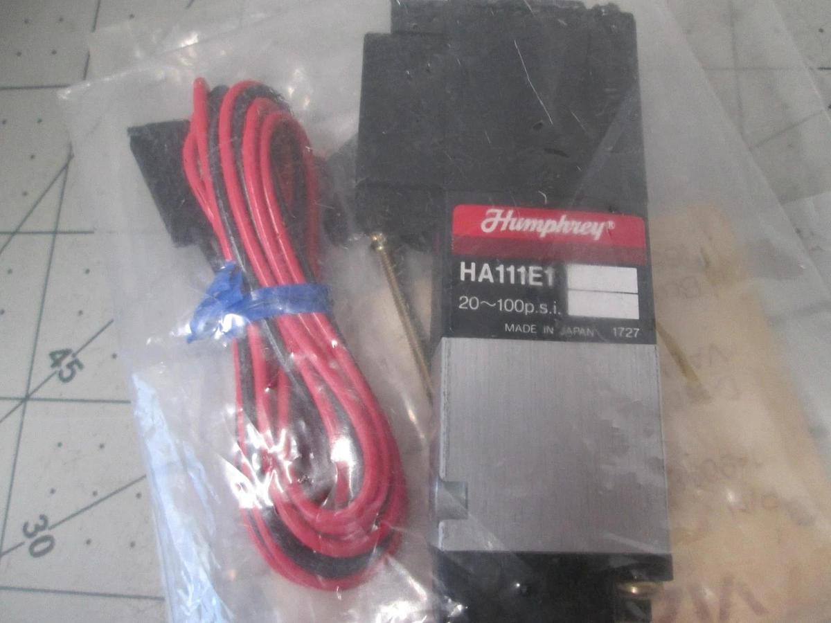 Humphrey, HA111E1, Pneumatic Solenoid Valve, 20-100 PSI, New