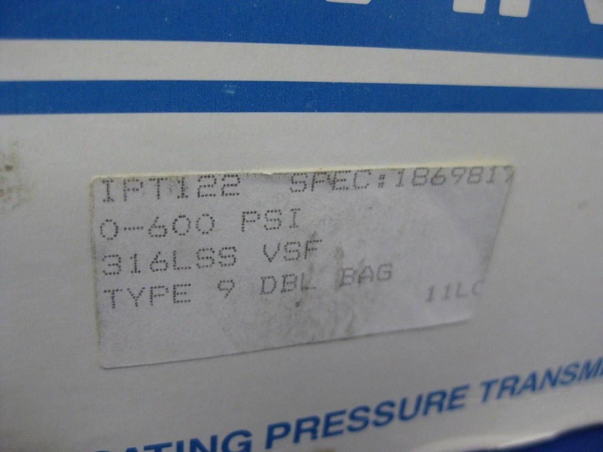 Span IPT122 Indicating Pressure Transmitter, Type 9, 0-600 PSI, Swivel FVCR, New