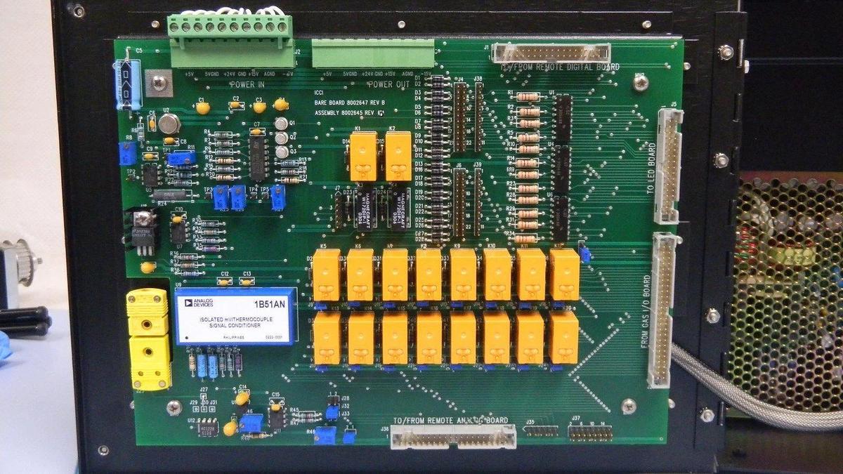 Used ICCI Card Cage, 8002565 Rev D, 8001405 Rev C, 8002555 Rev 3, 8002645 Rev B