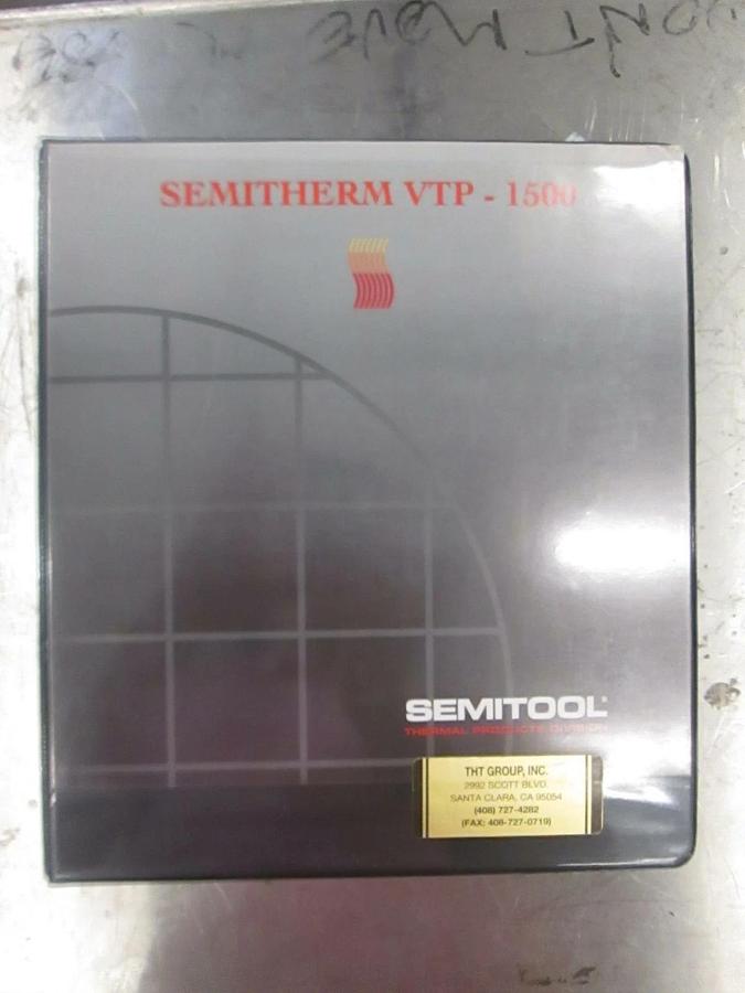 Used Semitool Semitherm VTP-1500 Manual, Used