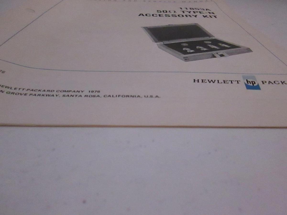 Used HP 11853A Type-N Accessory Kit, Operating and Service Manual, Used
