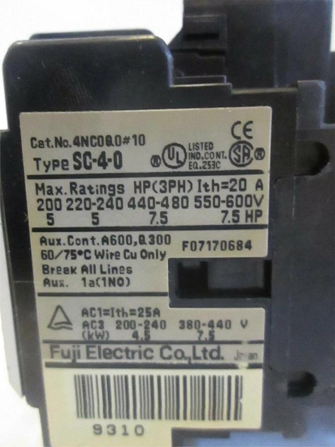 Used Fuji Electric Contactor SC-4-0, Used