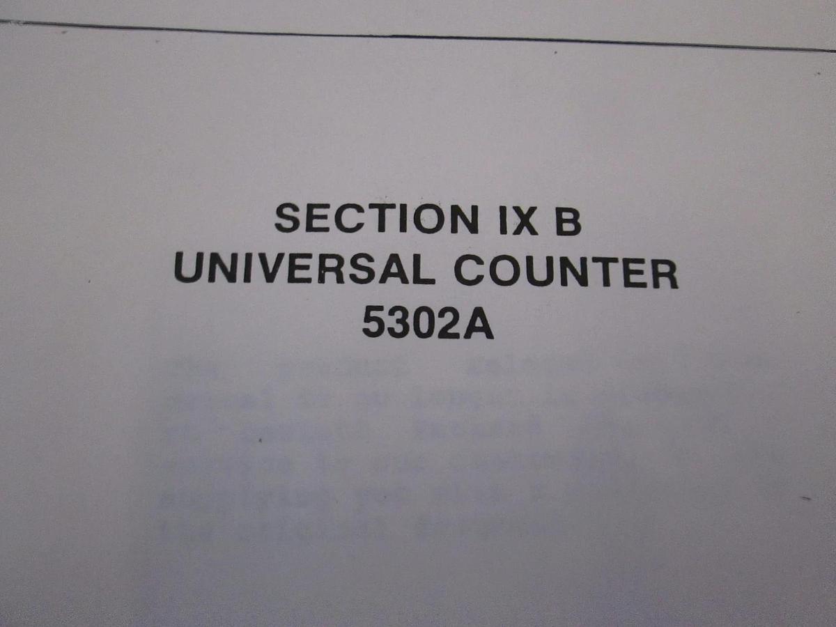 Used HP Section 9 B Universal Counter 5302A Manual, Used