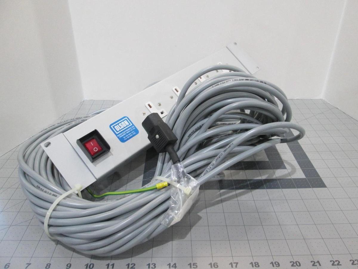Olson, 3 Prong 120ft Power Distribution, 13A/4/RMS, New, UK power