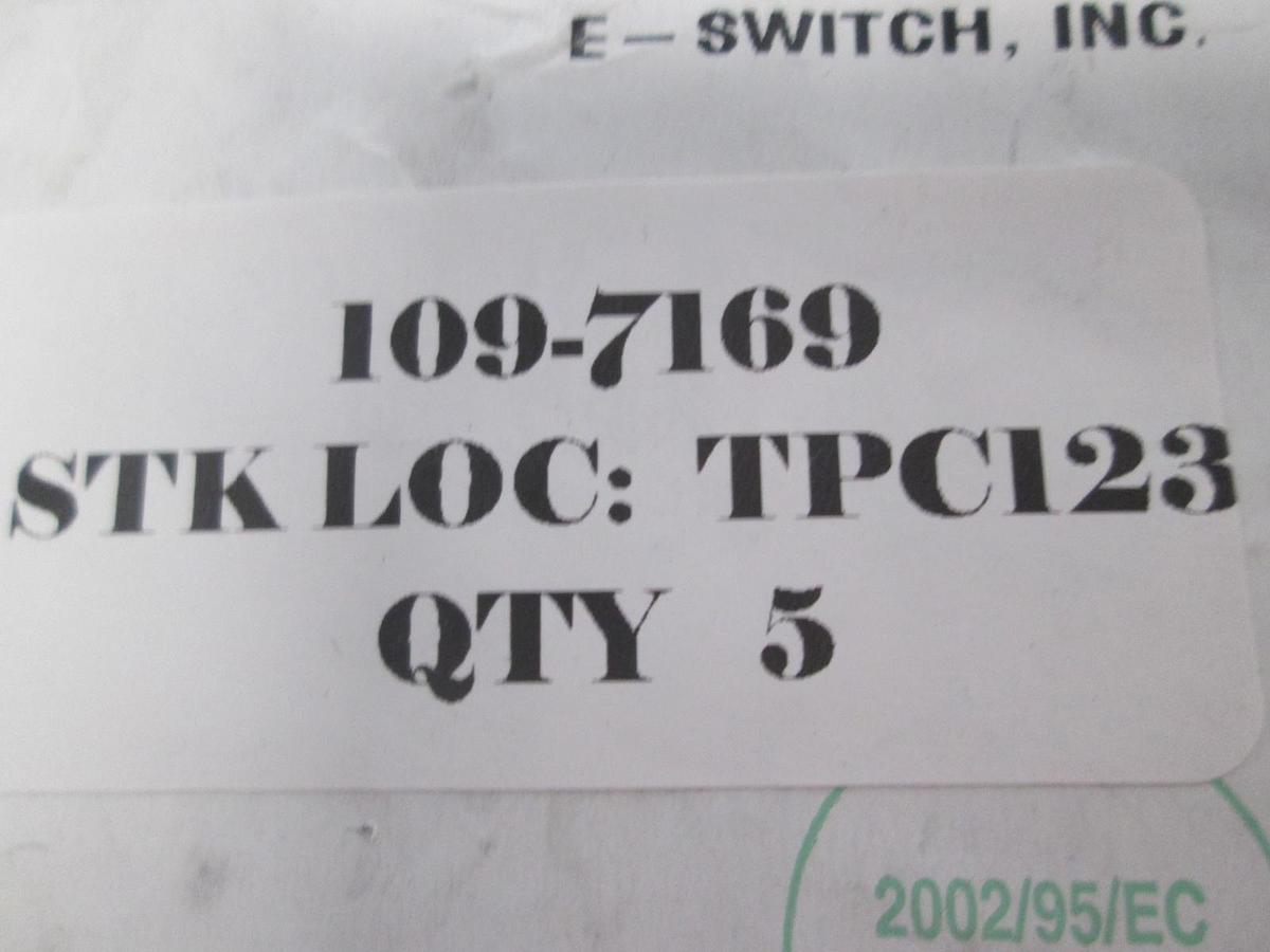 Red Push Button Switch, SPST-NO, 1A, 125V, 109-7169, New, Lot of 5