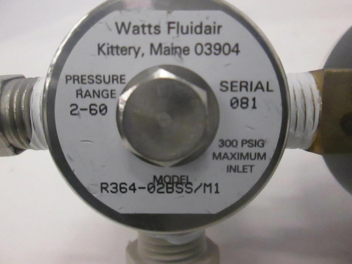 Used Watts Fluidair, Pressure Regulator w/ Gauge, Model R362-02BSS/M1, Used, Lot of 2