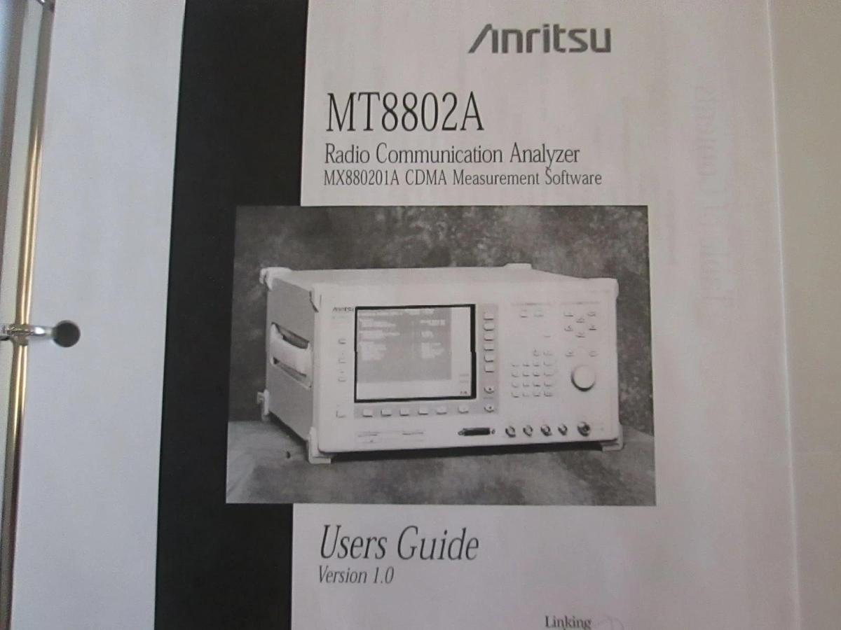 Used Anritsu MT8802A Radio Communication Analyzer User's Guide, Used