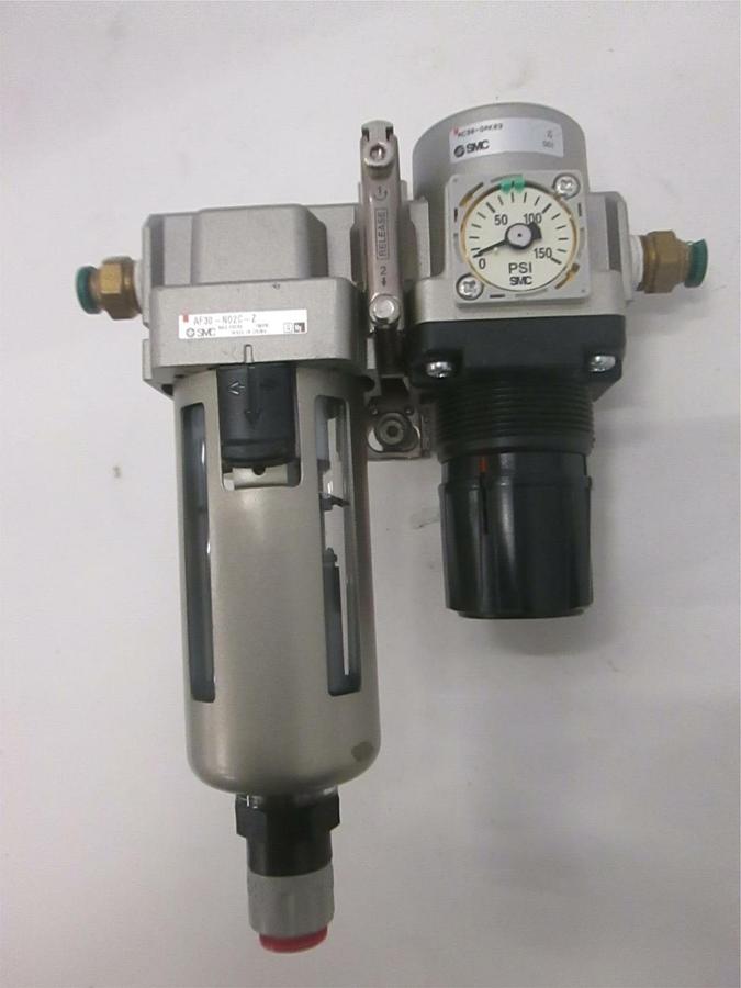Used SMC, Compressed Air Filter Assy w/ Modular Regulator, AF30-N02C-Z, Used