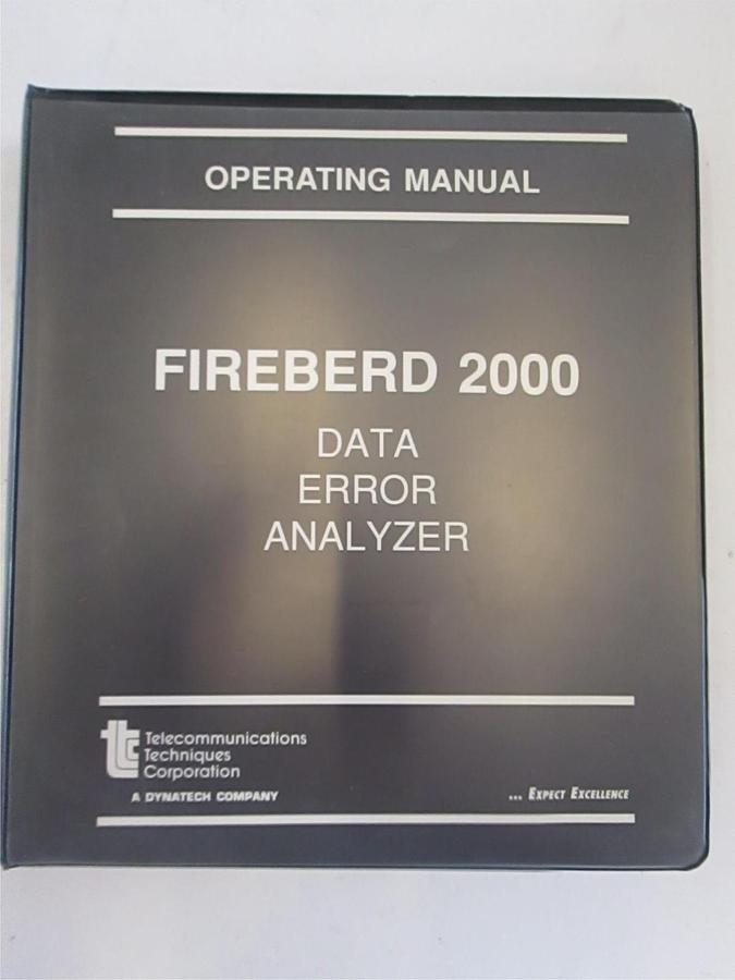 Used TTC Fireberd 2000 Data Error Analyzer Operating Manual, Used
