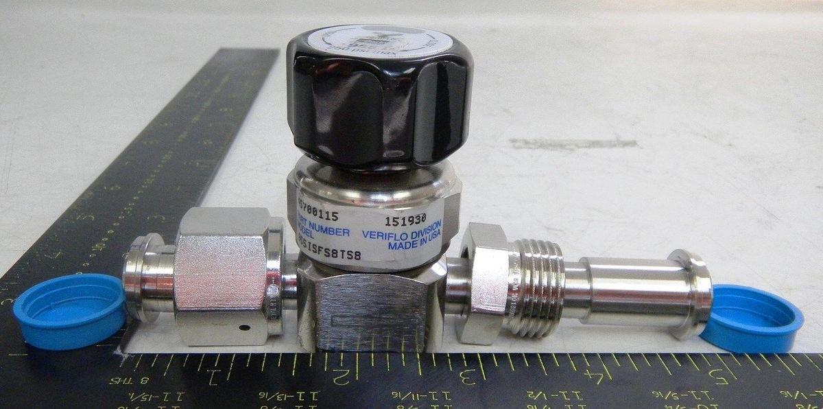 Used Veriflo 955ISFS8TS8 Valve, High Purity, 5" Face to Face 1/2"MVCR/FVCR, Used