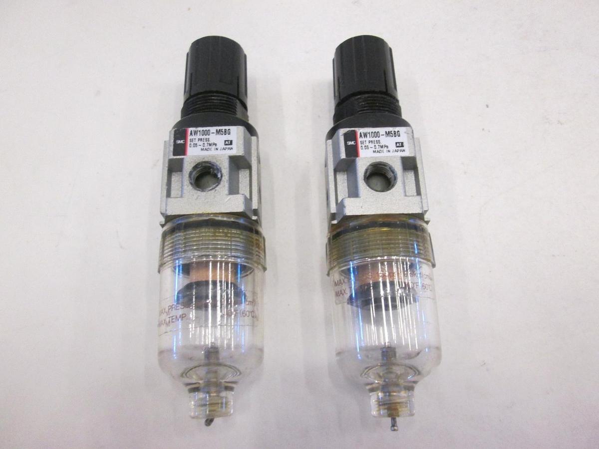 Used SMC, AW1000-M5BG, Filter Regulator, Used, Lot of 2