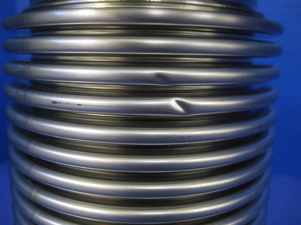 Used Stainless Steel Flexible Bellows Assembly ISO-80, 6" overall length, Used