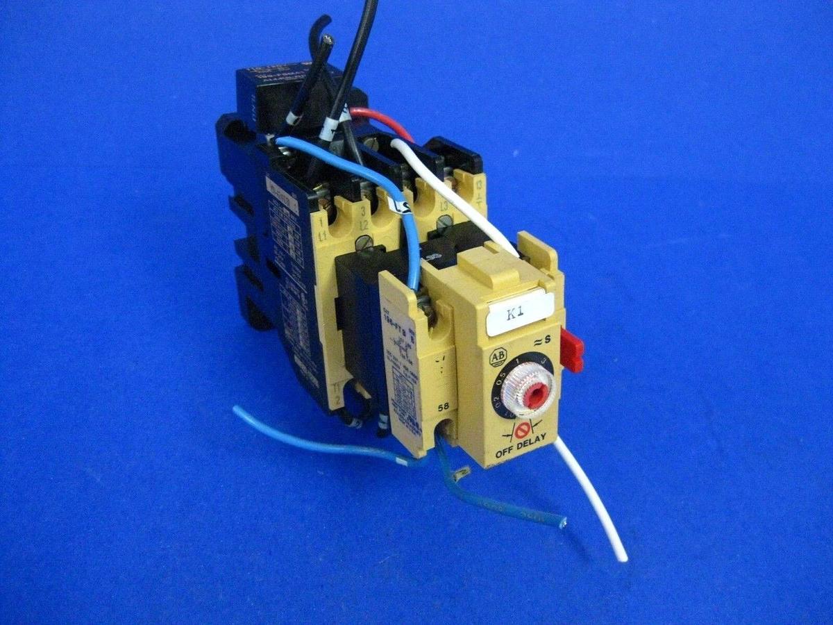 Used Allen-Bradley Timing Relay 196-FT B w/ Contactor 100-A24ND3, Used