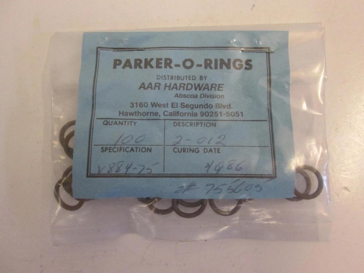 Parker O-Ring Fittings 2-012, Lot of 100, NIB