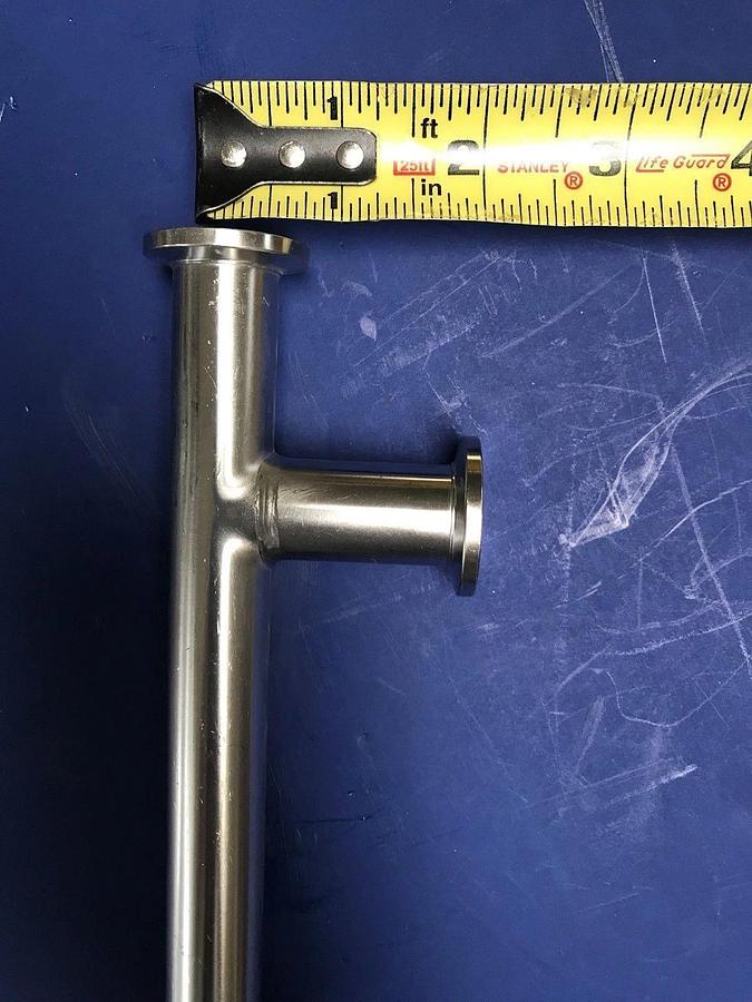 Stainless Steel Vacuum Pipe Weldment, Tee w/ NW16 Flanges