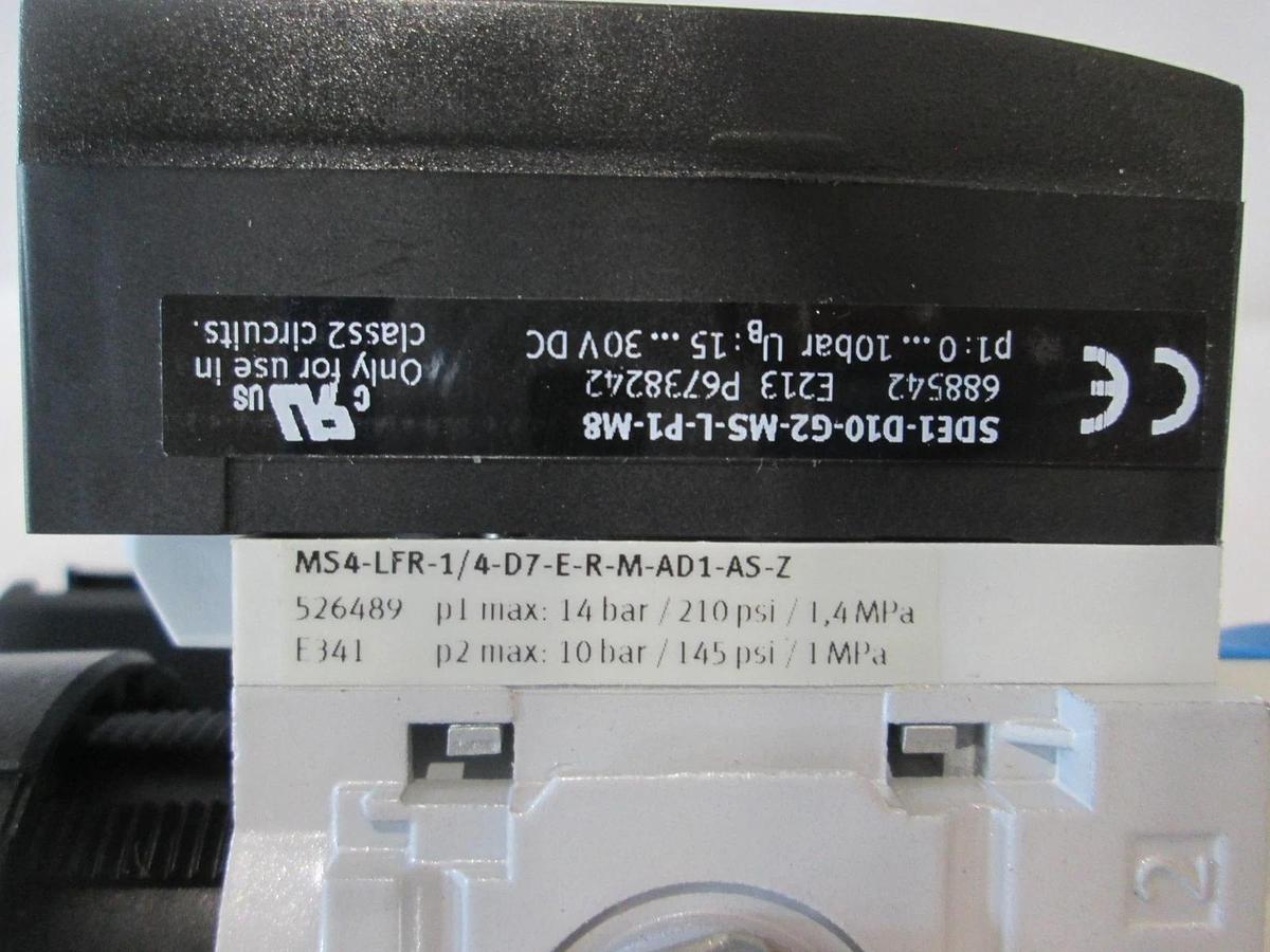 Used Festo, MS4-LFR-1/4 Filter Regulator Assy w/ M54N-EM1 Filter, Used