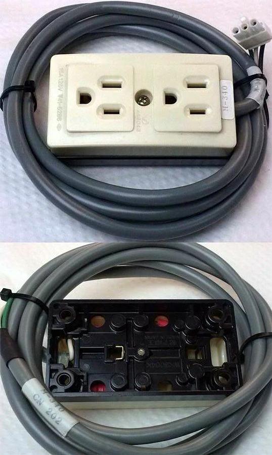 Used TEL Tokyo Electron 3-Pin Male Gas Box Duplex AC Outlet, Used