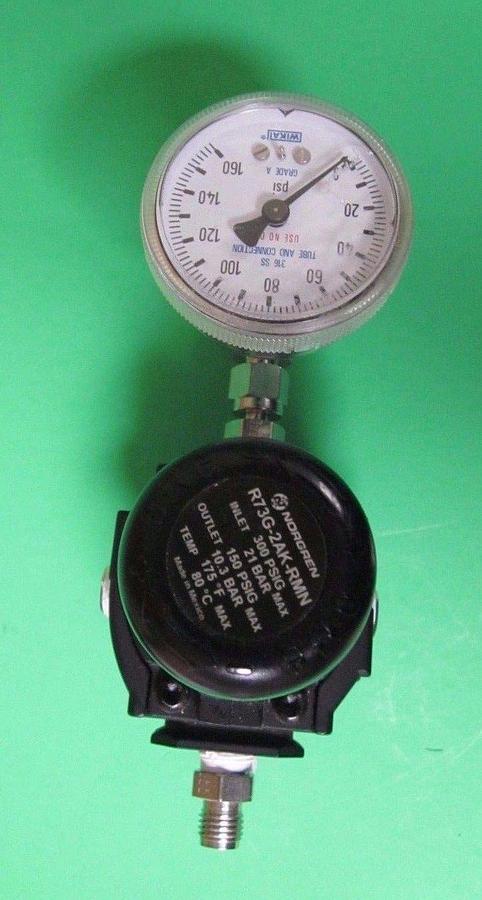 Used Norgren R73G-2AK-RMN Pressure Regulator w/ Gauge, 300 PSIG