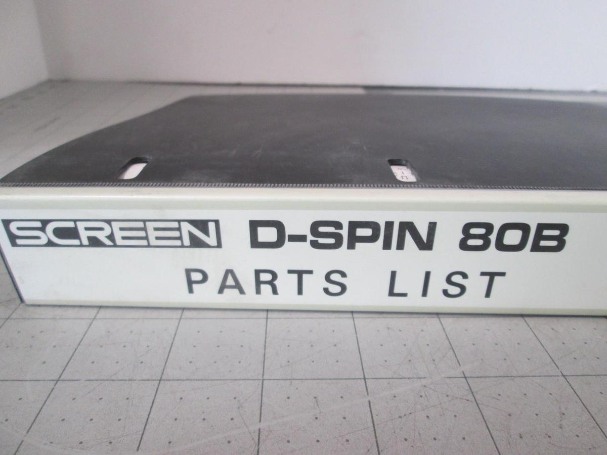 Used Screen, D-Spin 80B, Parts List, Used