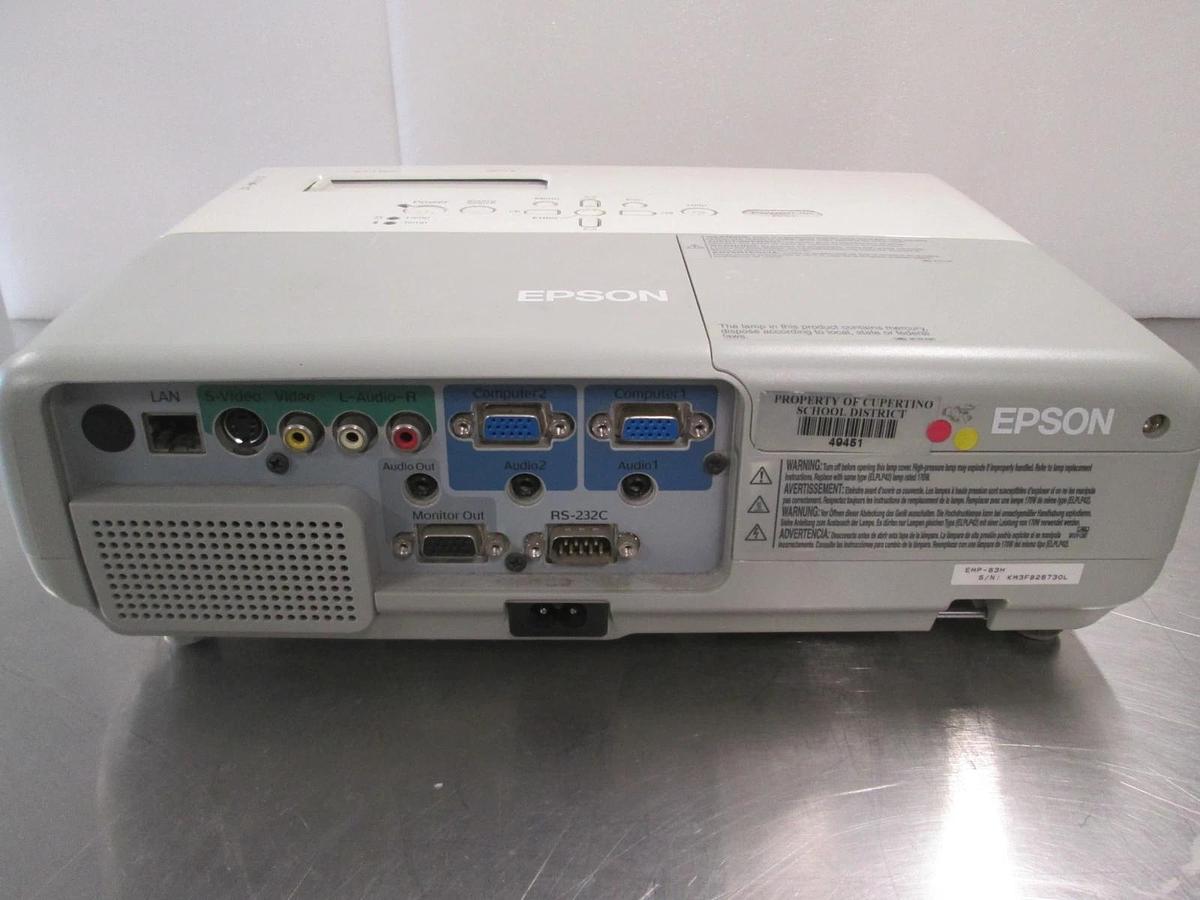 Used Epson Model: EMP-83H, LCD projector 100-240v, 50/60Hz 2.8-1.2A