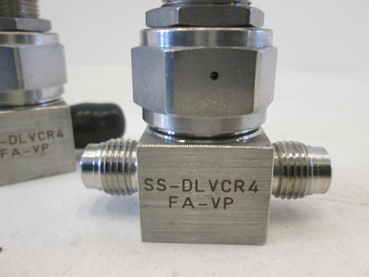 Used Nupro, SS-DLVCR4-FA-VP, Diaphragm Sealed Valve, 1/4 MVCR, Used, Lot of 2