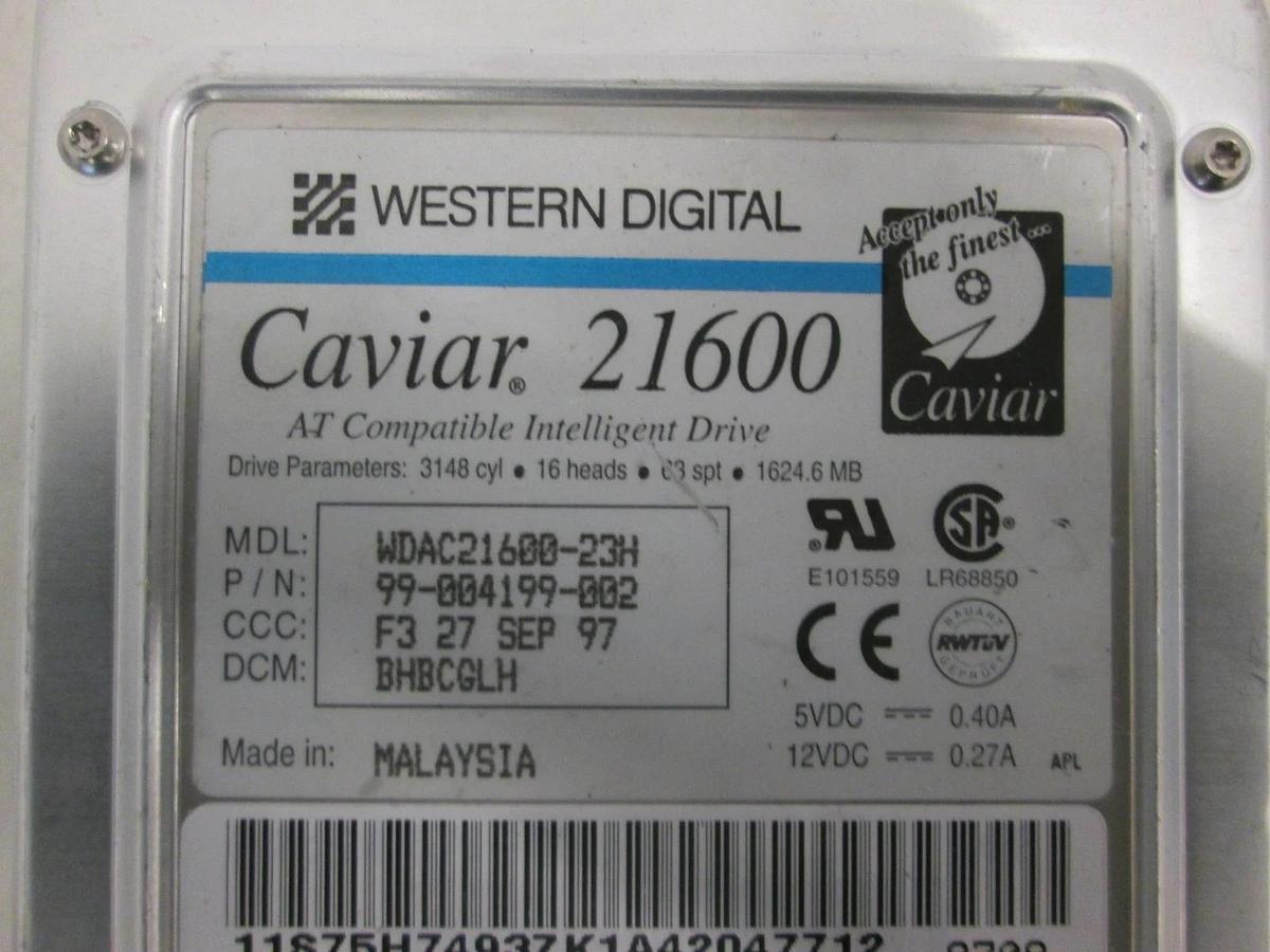 Used Western Digital, Caviar AT Compatible Intelligent Drive, WDAC21600-23H, Used