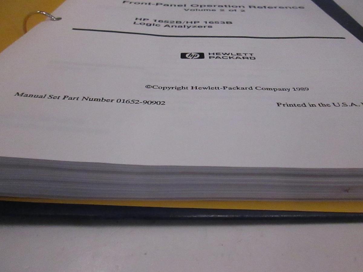Used HP Model 1652B/1653B Logic Analyzers Front Panel Operation Reference Vol 2, Used