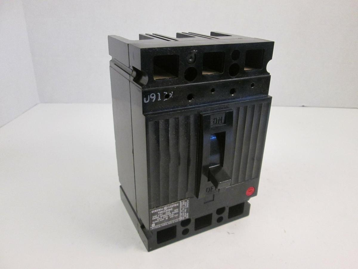 Used General Electric Circuit Breaker TEB132060, 240VAC, 60A, 3 Pole Used