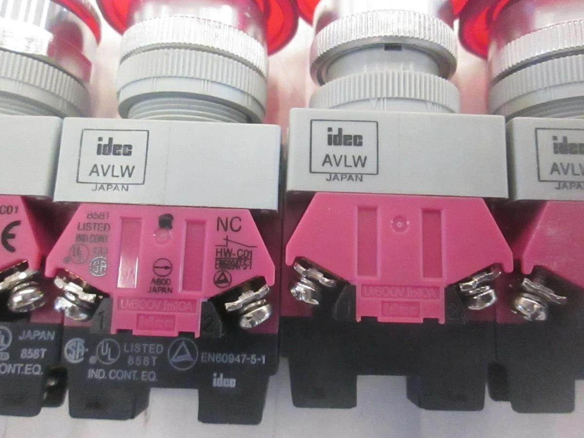 Used Idec, Red Pushbutton Switch, AVLW, Used, Lot of 7