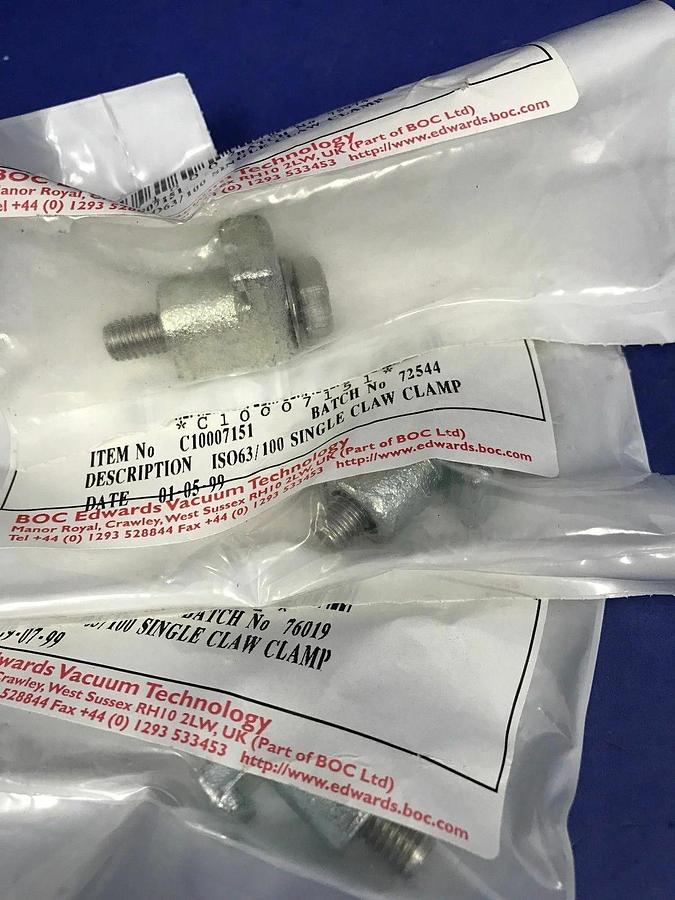 Used Edwards C10007751 Single Claw Clamp ISO 63/100 - LOT of 3